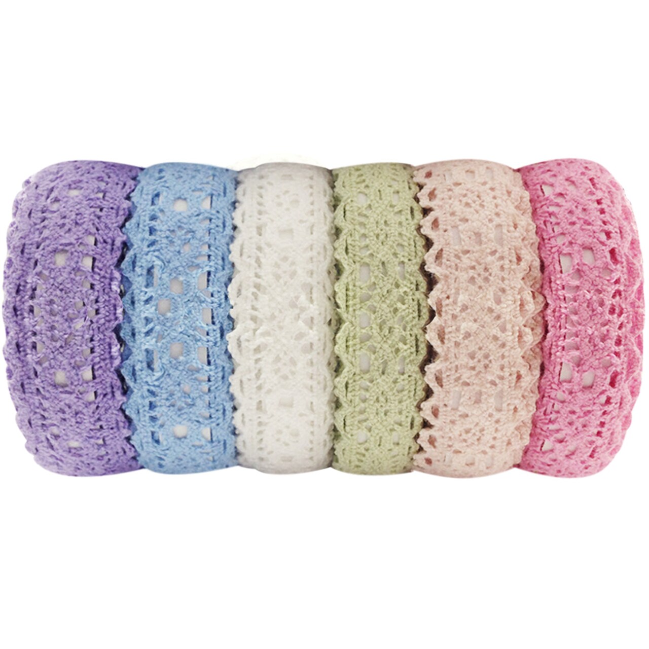 Wrapables Colorful Decorative Lace Tape Collection (set of 6)